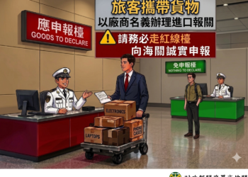 高雄港區新聞網 / 旅客代帶貨入境別走錯！未申報恐挨罰　海關提醒走紅線